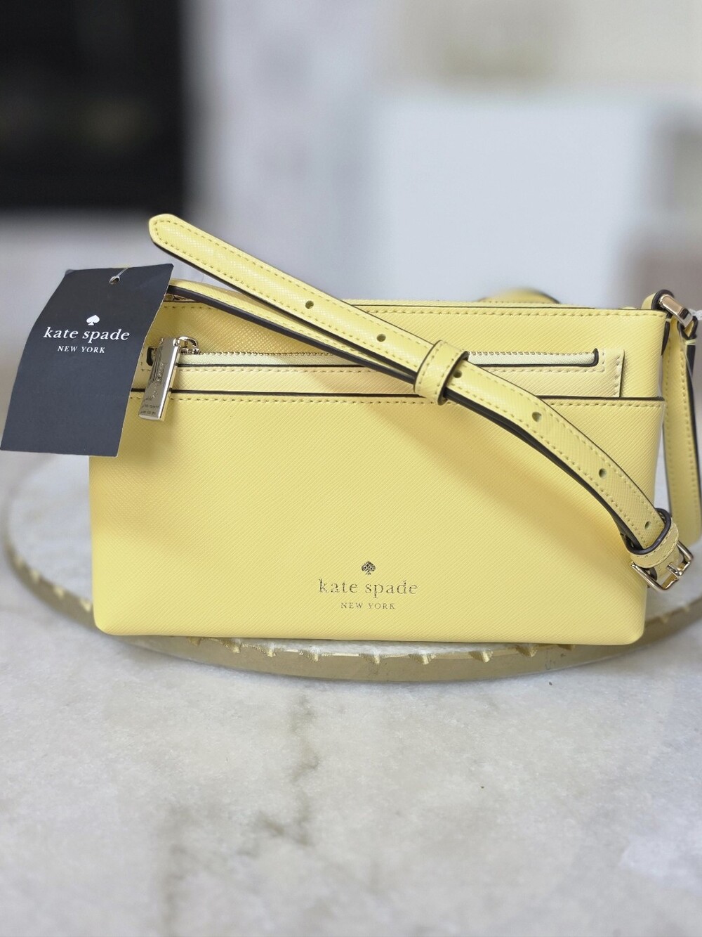 Kate Spade Sadie Saffiano Leather Top Zip Crossbody Set Yuzu Jam NWT